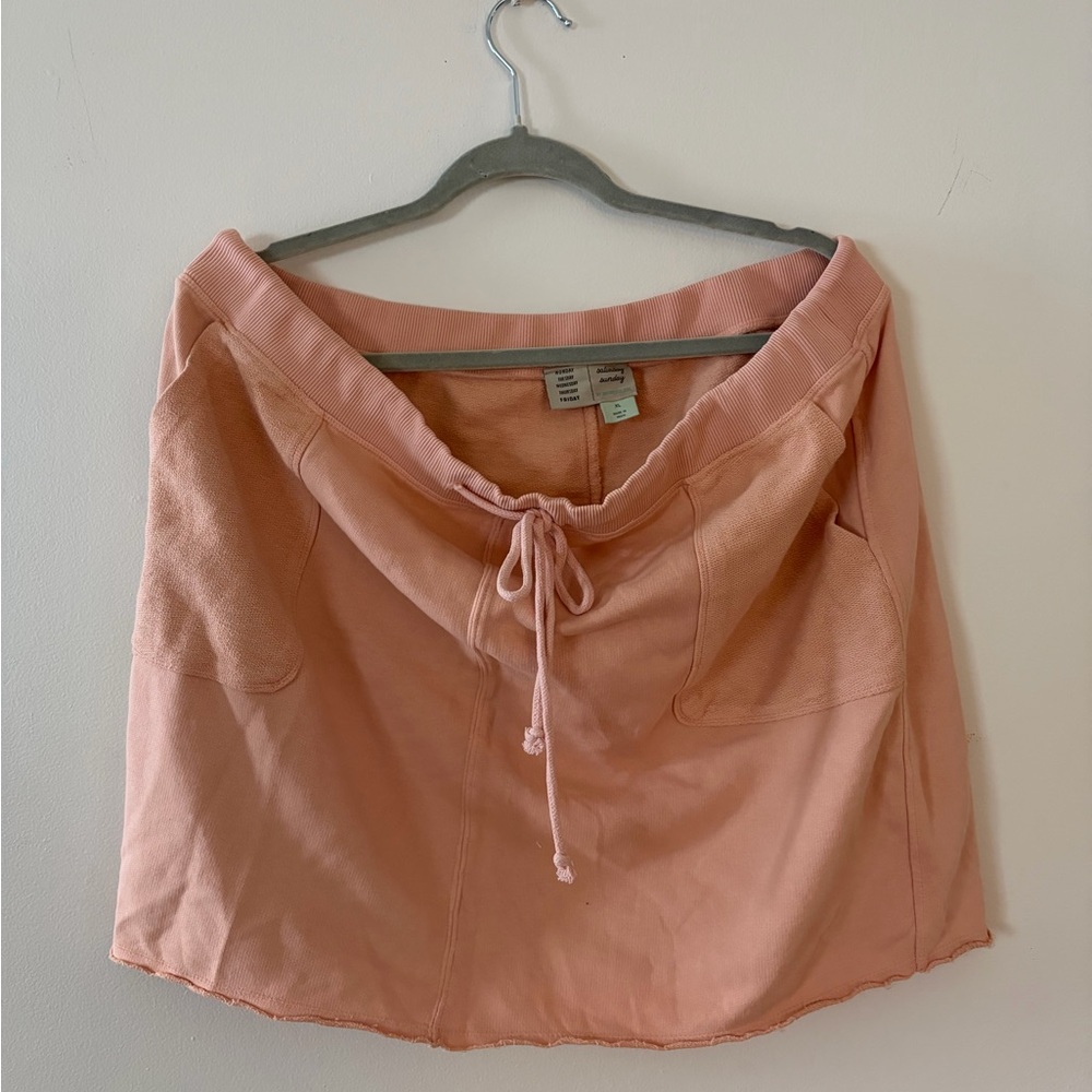Anthropologie Terry Cloth Drawstring Skirt
